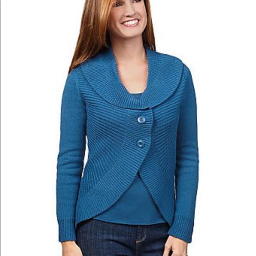 Poshmark - Motto Rib Knit Button Front Shawl Collar Cardigan - NEW!